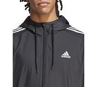 adidas Men's Essentials Woven Three-Stripes Logo Windbreaker