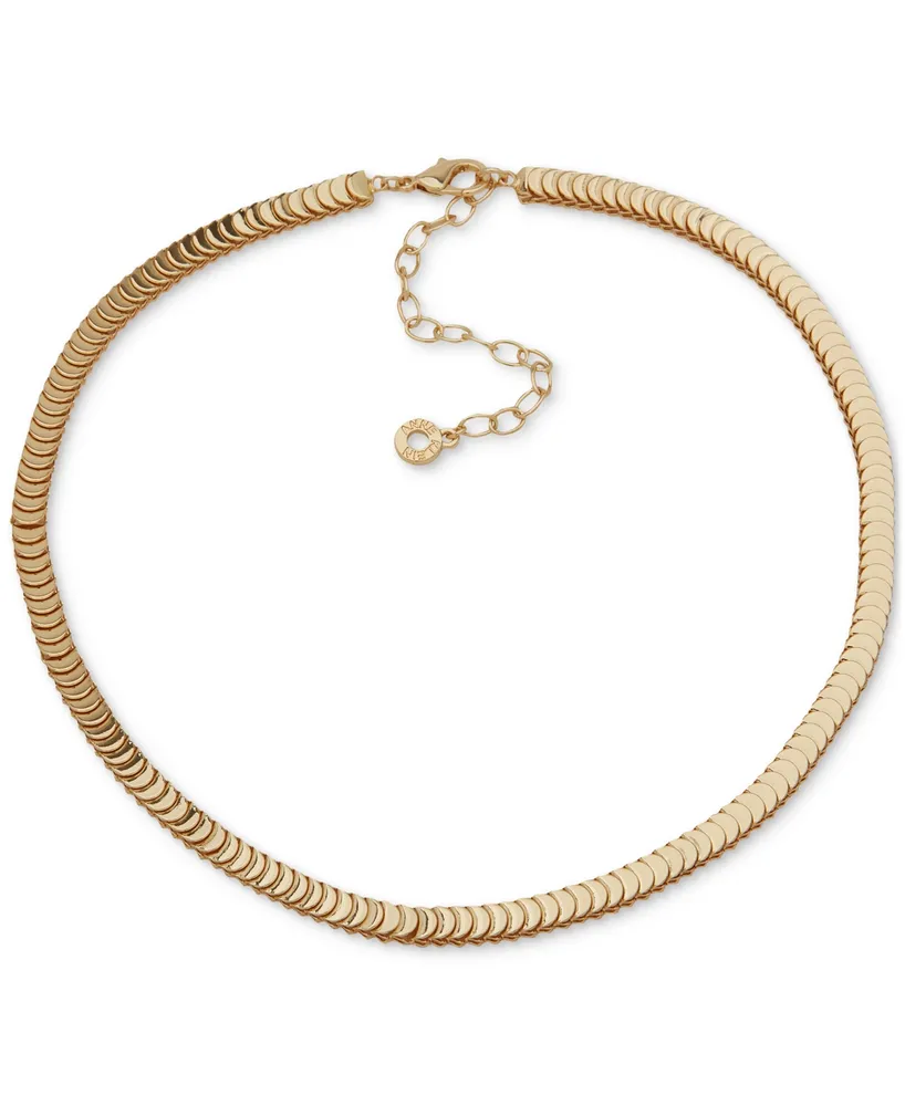 Anne Klein Gold-Tone Disc Chain Collar Necklace, 16" + 3" extender