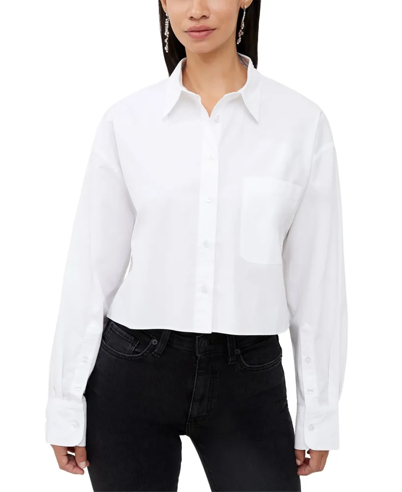 French Connection Women's Alissa Cotton Cropped Shirt - Linen