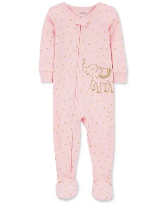 Carter's Toddler Girls One-Piece Elephant 100% Snug-Fit Footed Pajamas