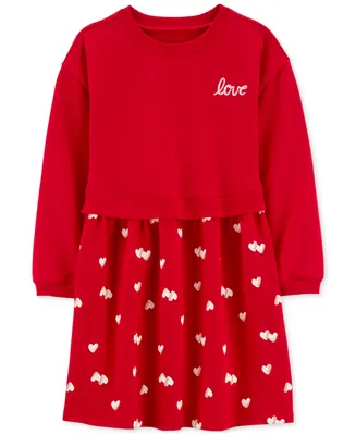 Carter's Big Girls Love Hearts French Terry Dress