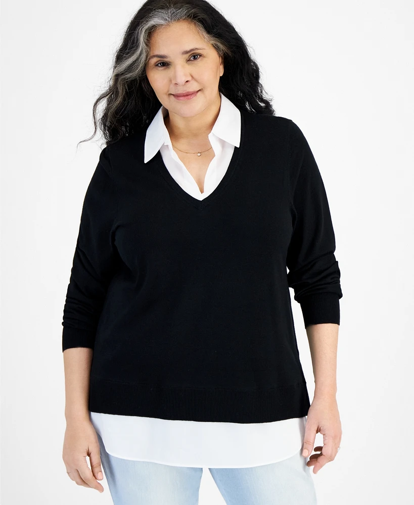 Style & Co Plus Twofer Sweater, Created for Macy's