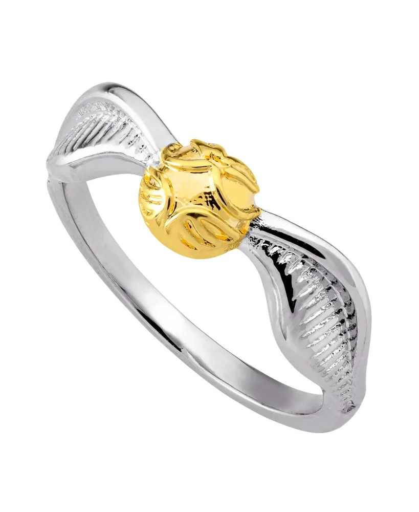 Harry Potter Womens Golden Snitch Ring - Silver and Gold Plated