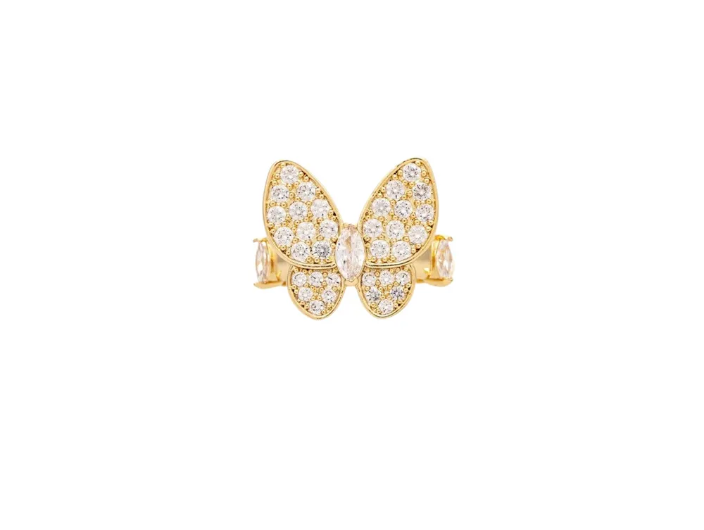 Cubic Zirconia Encrusted Butterfly Ring