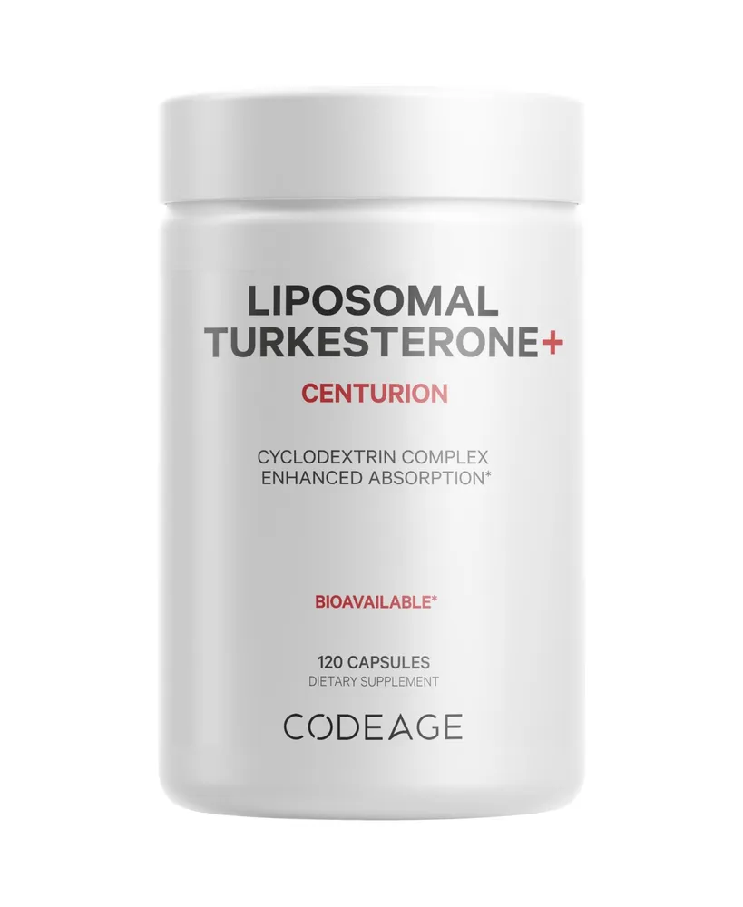 Codeage Turkesterone 500 mg Supplement, 4-Month Supply, Hydroxypropyl-?-Cyclodextrin, Liposomal Delivery For Enhanced Absorption, Sports, Pre & Post