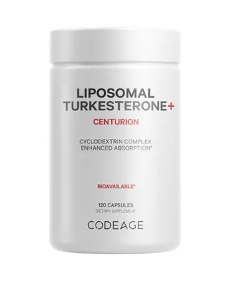 Codeage Liposomal Turkesterone 500 mg Pre-Workout and Post-Workout Supplement, 120 ct