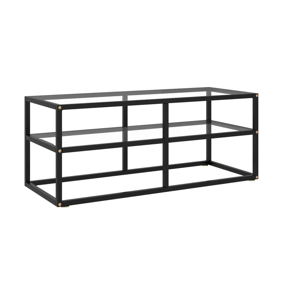 Tv Stand Black with Tempered Glass 39.4"x15.7"x15.7"