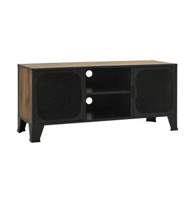 Tv Stand Rustic Brown 41.3"x14.2"x18.5" Metal and Mdf