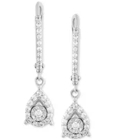 Forever Grown Diamonds Lab Grown Diamond Teardrop Dangle Hoop Earrings (1/4 ct. t.w.) in Sterling Silver