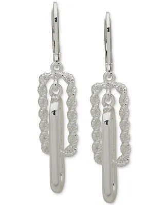 Anne Klein Silver-Tone Rope-Chain Orbital Drop Earrings