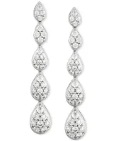 Forever Grown Diamonds Lab Grown Diamond Pear Cluster Graduated Linear Drop Earrings (1/2 ct. t.w.) Set in sterling silver