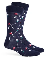 Club Room Men's Putting Green Crew Socks, Created for Macy's