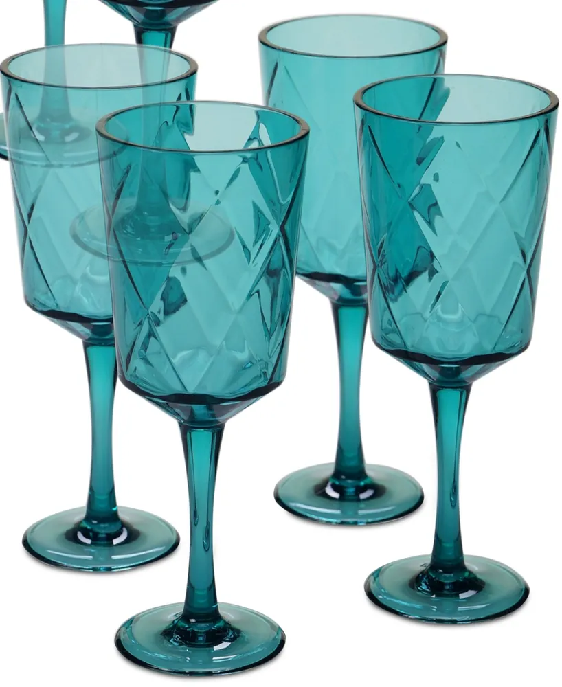 Certified International Ruby Diamond Acrylic Set of 8 All-Purpose Goblets