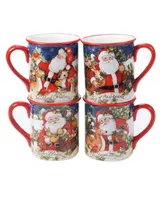 Certified International Magic of Christmas Santa 4 Piece Mug