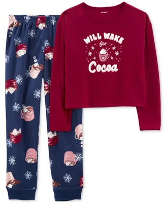 Carter's Little Girls Will Wake for Cocoa Pajamas, 2 Piece Set