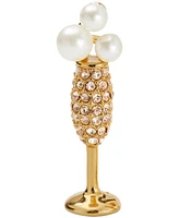Kate Spade New York Gold-Tone Crystal & Imitation Pearl Champagne Stud Earrings