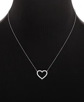 Giani Bernini 2-Pc. Set Cubic Zirconia Open Heart Pendant Necklace & Heart Stud Earrings in Sterling Silver, Created for Macy's