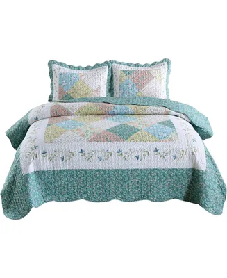 MarCielo 3 Piece Printed Quilt Set Bedspread Set B027