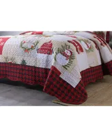 MarCielo 3 Piece Christmas Quilt Bedspread Snowman Reversible Quilt Set B013