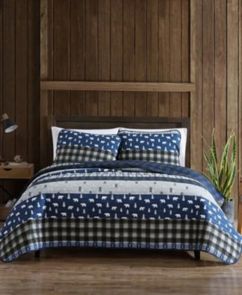 Eddie Bauer Blue Creek Plaid Quilt Set