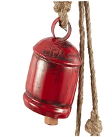 Rosemary Lane Metal Tibetan Inspired Decorative Cow Bell with Jute Hanging Rope