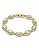 Macy's Cubic Zirconia Oval - Pave Marquise - Design Halo Link Bracelet