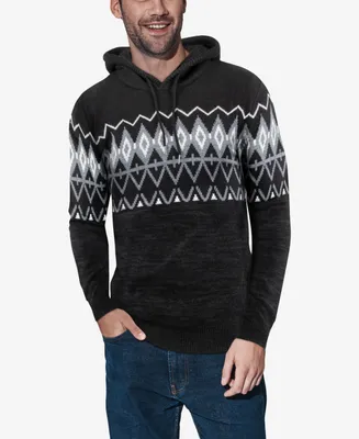 X-Ray Men's Color Blocked Pattern Hooded Sweater