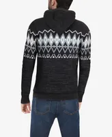 X-Ray Men's Color Blocked Pattern Hooded Sweater