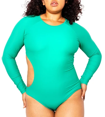 Miga Swimwear Women's Anna Cutout Long Sleeve One Piece Swimsuit