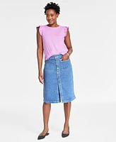 On 34th Women's Patch Pocket Denim Skirt, Created for Macy's