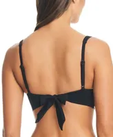 Bar Iii Women's Resort Solids Ring-Detail Tie-Back Bikini Top, Created for Macy's