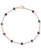 Effy Multi-Gemstone Link Bracelet (2-1/2 ct. t.w.) 14k Gold. (Also available Rose Gold)