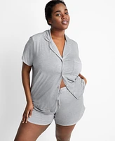 State of Day Women's 2-Pc. Short-Sleeve Notched-Collar Pajama Set Xs-3X