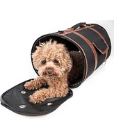Pet Life Airline Approved Fashion Cylinder Posh Pet Carrier Black