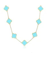 The Lovery Turquoise Clover Necklace 14K Gold