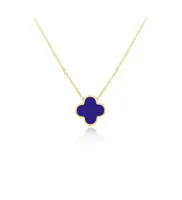 The Lovery Extra Large Lapis Single Clover Necklace