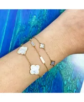 The Lovery Large Mother of Pearl Clover Bracelet