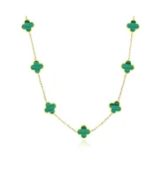 The Lovery Small Malachite Clover Necklace