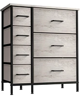 Sorbus Dresser with 7 Drawers - Storage Chest Organizer with Steel Frame, Wood Top, Handles