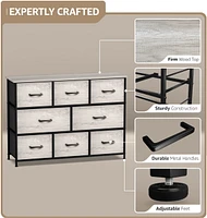Sorbus 8 Drawers Wide Dresser - Organizer Unit with Steel Frame Wood Top and handle, Fabric Bins Amazing for household decluttering