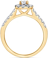 Diamond Oval Halo Bridal Set (1 ct. t.w.) in 14k Gold