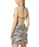 Michael Michael Kors Animal Print Halter Top Cover Up Skirt