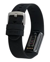 WITHit Unisex Black Woven Silicone Band Compatible with Fitbit Charge 5 and 6