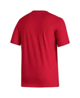 Men's adidas Scarlet Nebraska Huskers Memorial Stadium 100th Anniversary Sideline Strategy Fresh T-shirt