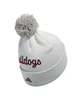 Men's adidas Gray Mississippi State Bulldogs Cuffed Knit Hat with Pom