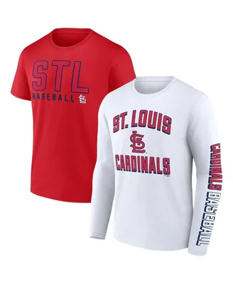 Men's Fanatics Red, White St. Louis Cardinals Two-Pack Combo T-shirt Set