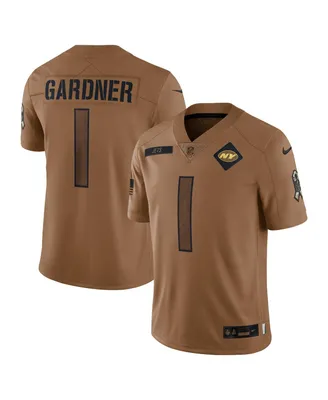 Men's Nike Ahmad Sauce Gardner Brown Distressed New York Jets 2023 Salute To Service Limited Jersey