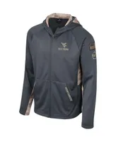 Men's Colosseum Charcoal West Virginia Mountaineers Oht Military-Inspired Appreciation Camo Raglan Full-Zip Hoodie