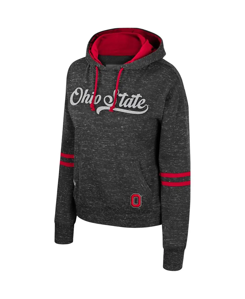 Women's Colosseum Charcoal Ohio State Buckeyes Catherine Speckle Pullover Hoodie