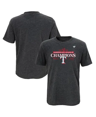 Big Boys Fanatics Heather Charcoal Texas Rangers 2023 American League Champions Locker Room T-shirt